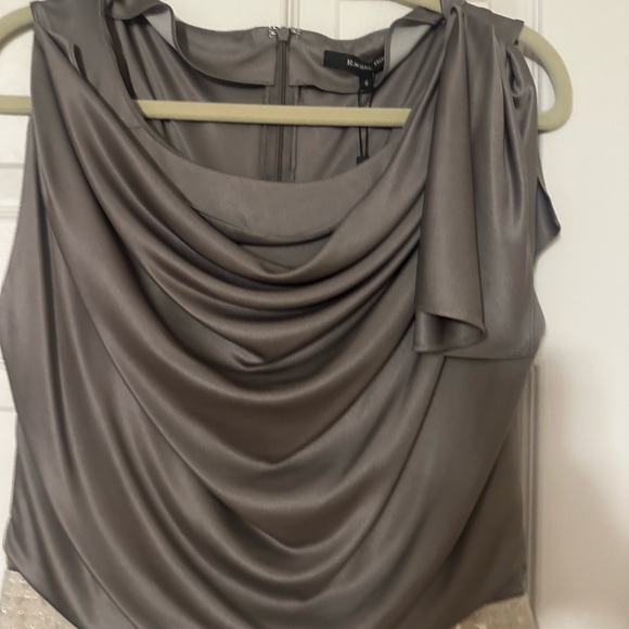 Rachel Roy Metallic Gray/Taupe Midi Dress - Picture 2 of 12